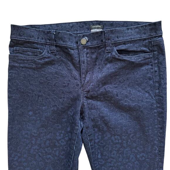 Ann Taylor Jeans Womens 12 Blue Modern Leopard Print Stretch Skinny Denim Pants - Picture 3 of 12